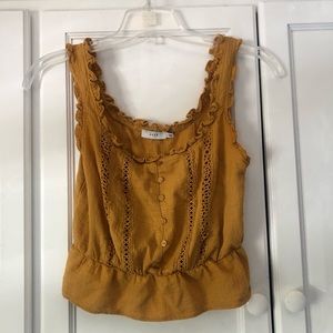 mustard yellow peplum blouse